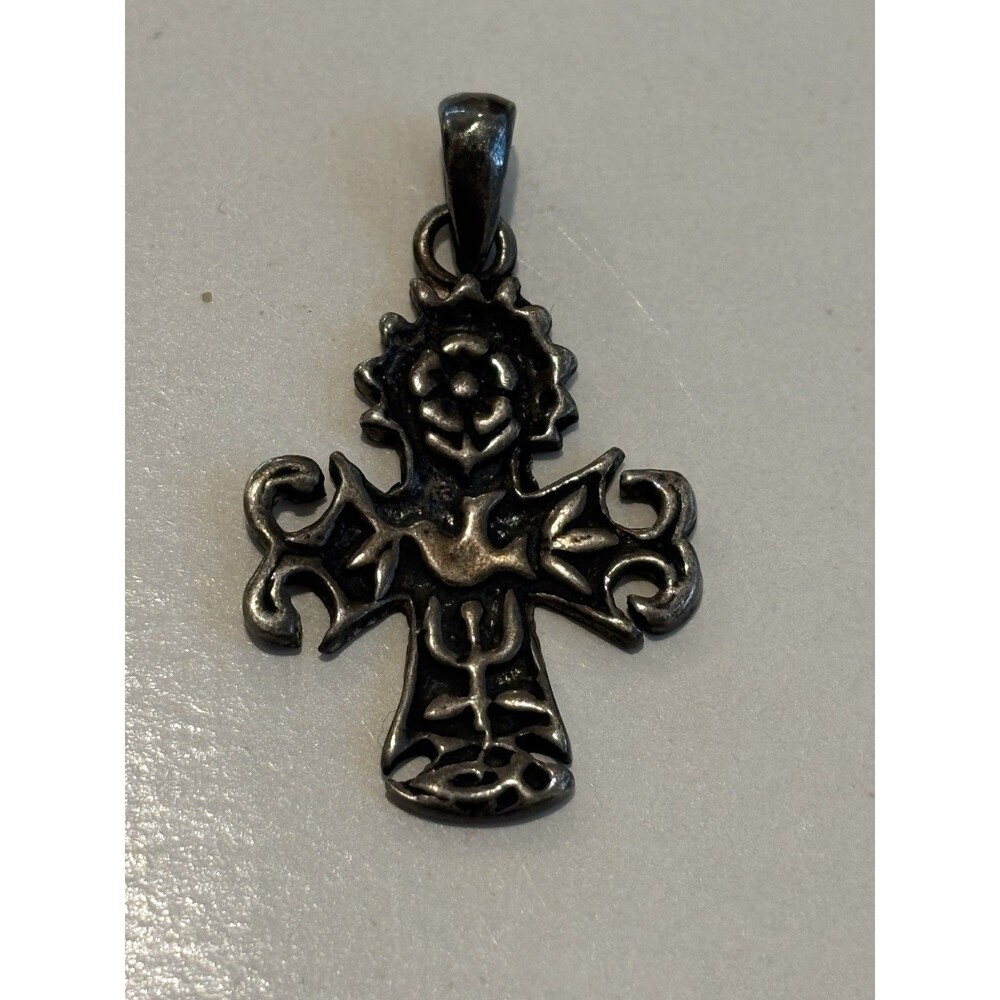 JAMES AVERY Sterling La Primavera Cross Pendant Retired 1 1/4 In